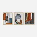 Zestaw obrazy w ramie, plakaty - abstrakcja, geometria, nowoczesność - rama drewno