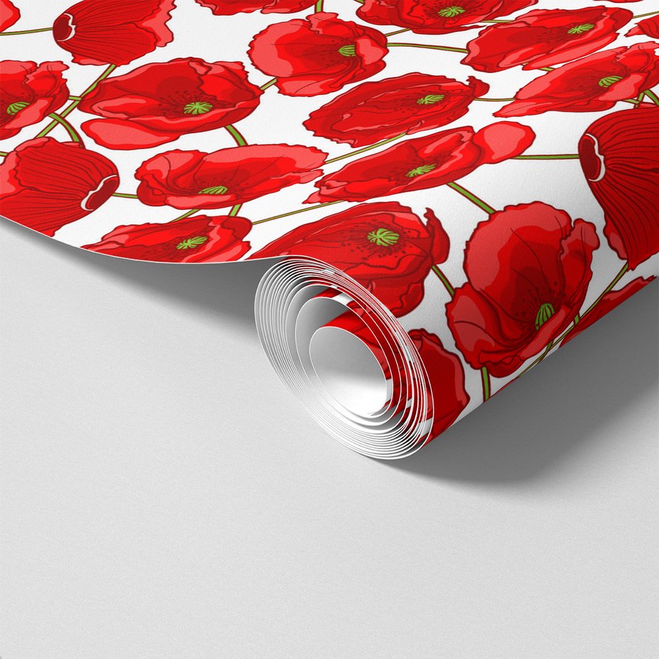 Tapeta - kwiaty, maki, wzór