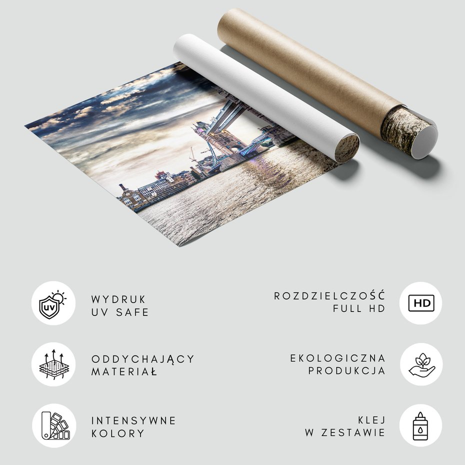 Fototapeta - most, miasto, rzeka