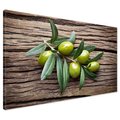 Obraz na płótnie - oliwki, liście, drewno