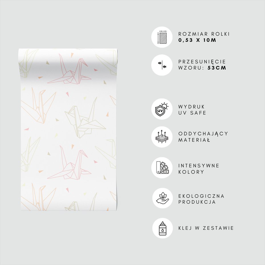Tapeta - origami, żurawie, trójkąty