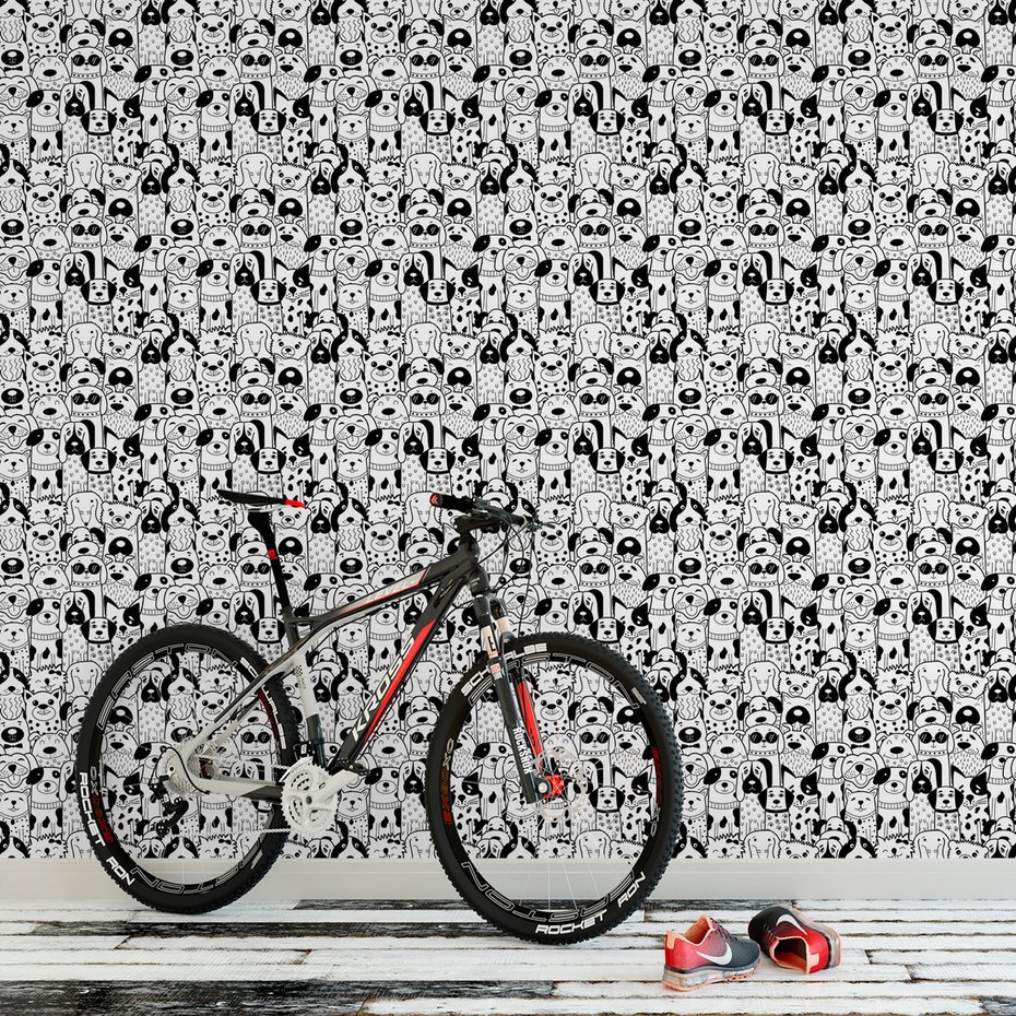 Tapeta - psy, ilustracje, zwierzęta