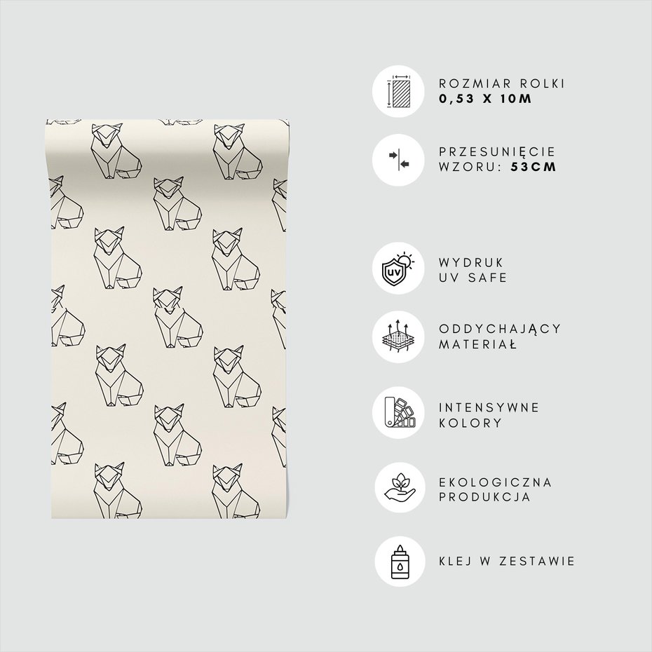 Tapeta - lis, geometria, zwierzę