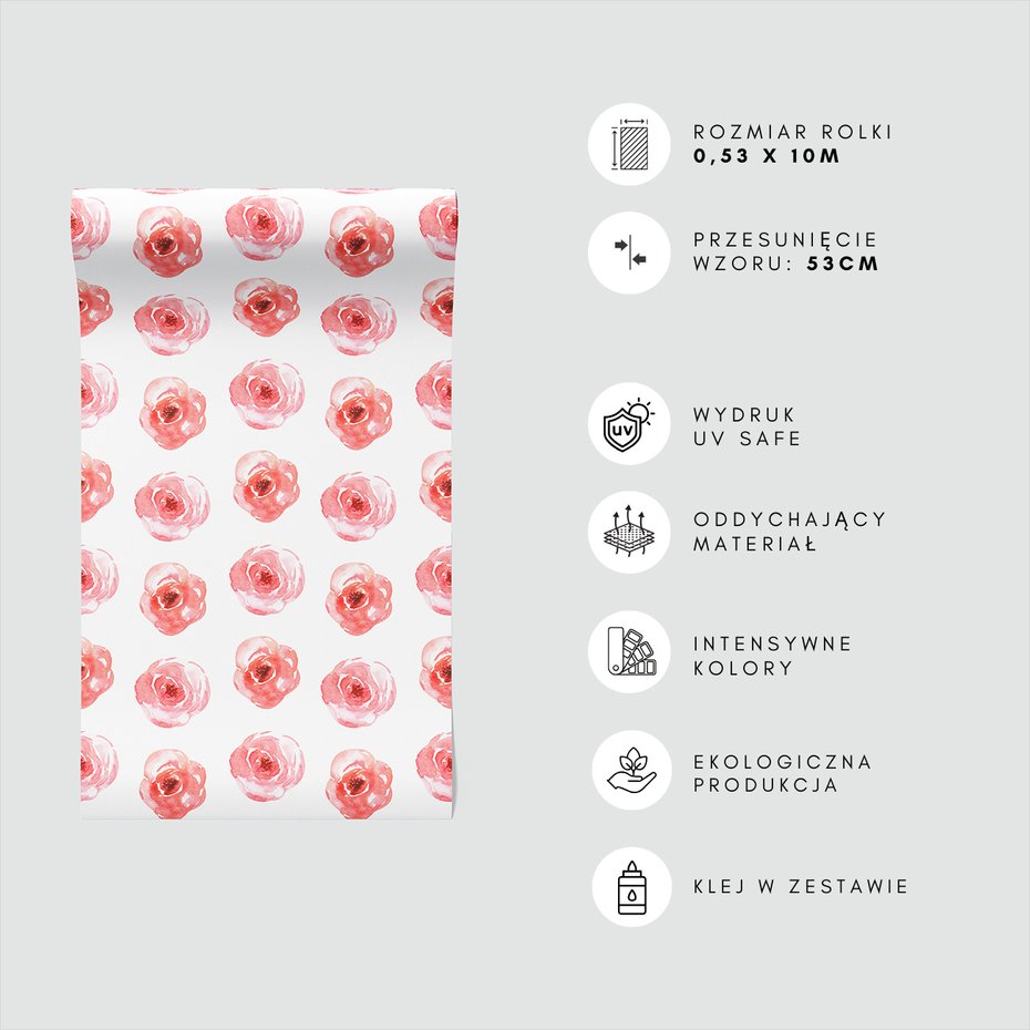 Tapeta - róże, kwiaty, akwarela