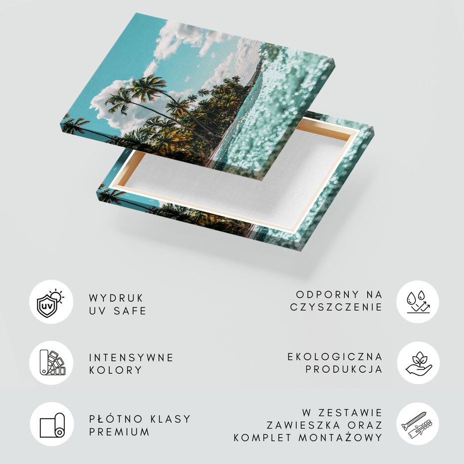 Obraz na płótnie - palmy, plaża, morze
