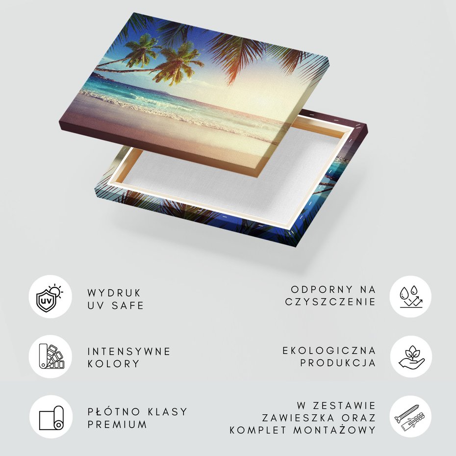 Obraz na płótnie - plaża, morze, palmy