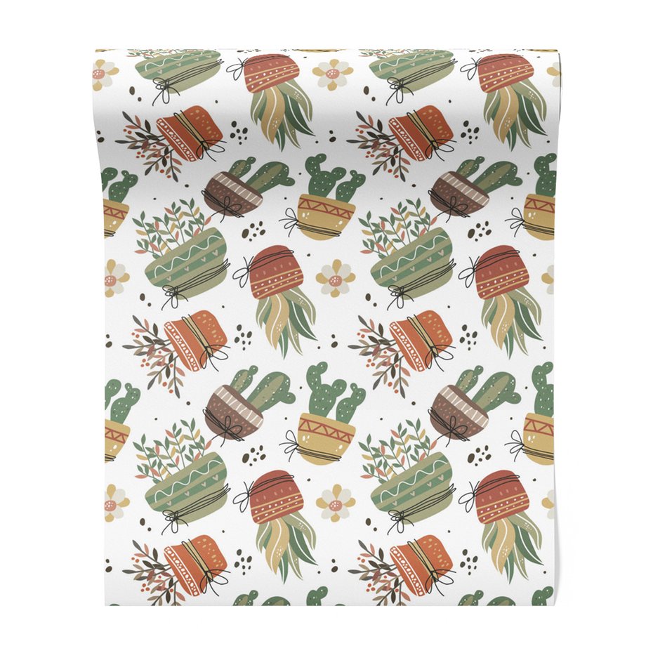 Tapeta - kwiaty, doniczka, kaktus