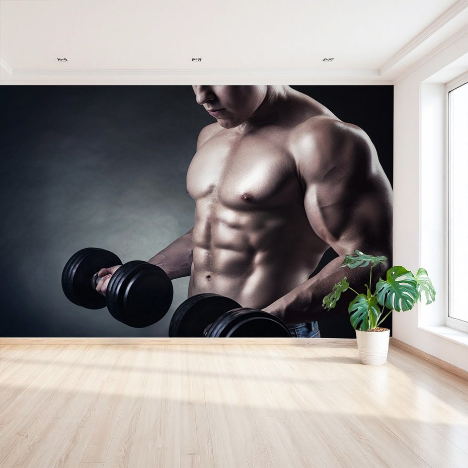 Fototapeta - siłownia, sport, mężczyzna