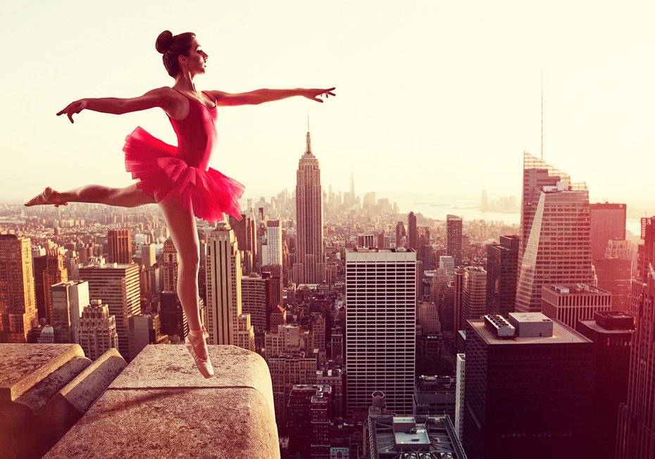 Fototapeta - balerina, miasto, taniec