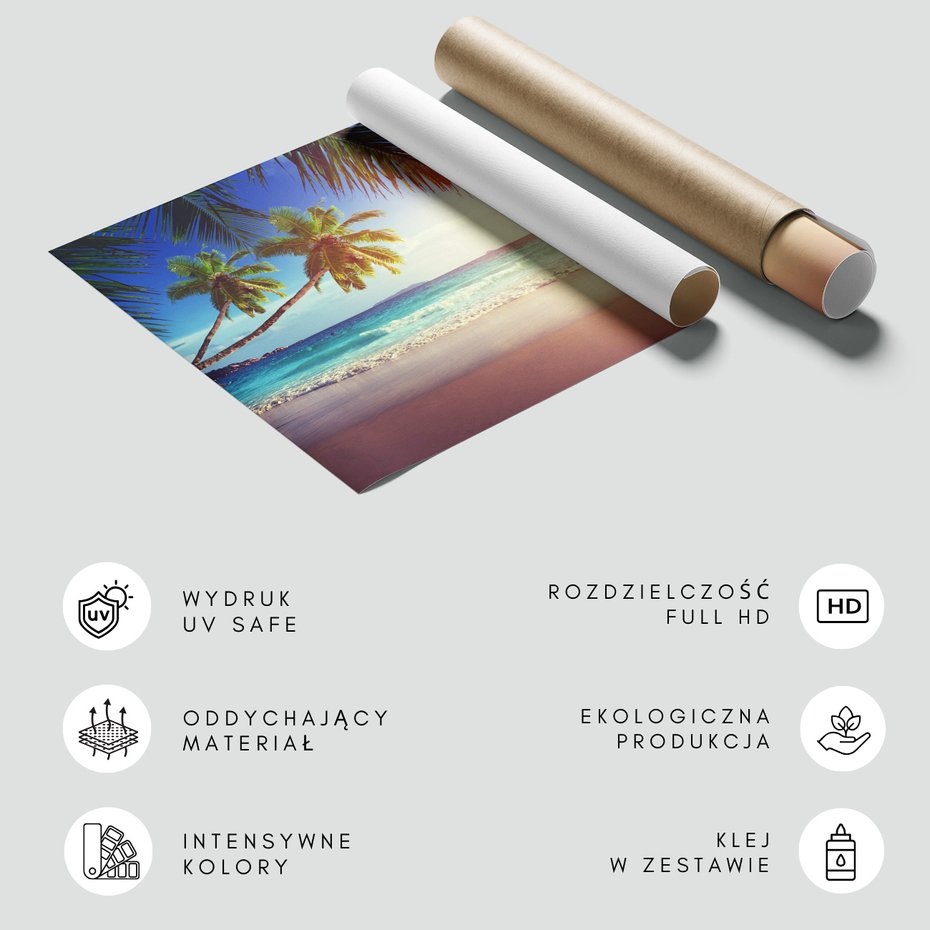 Fototapeta - plaża, palmy, morze