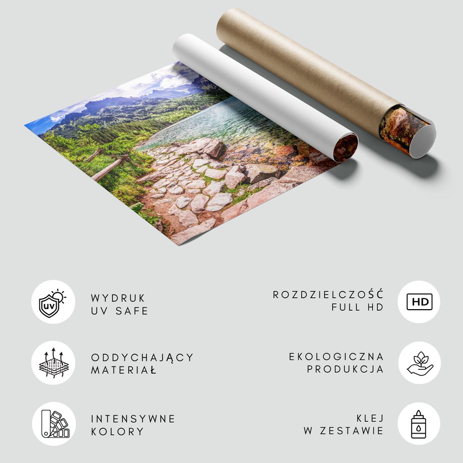 Fototapeta - góry, jezioro, las