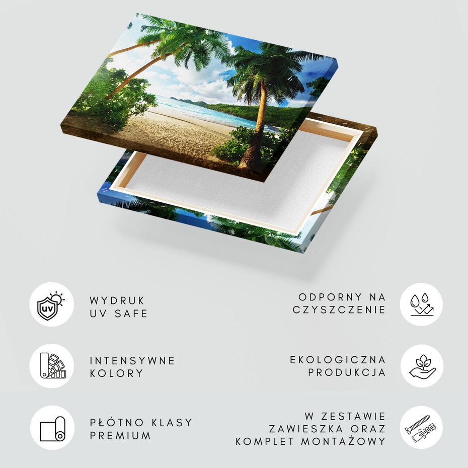 Obraz na płótnie - plaża, palmy, morze