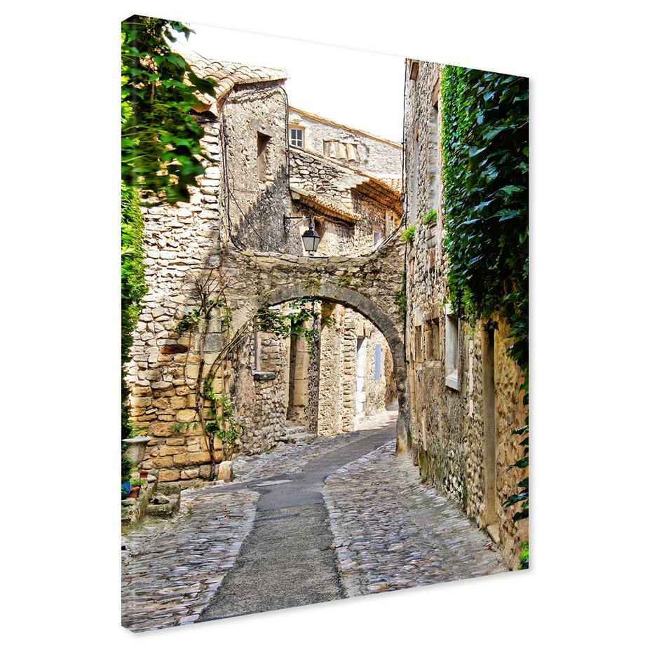 Obraz na płótnie - uliczka, kamień, budynki