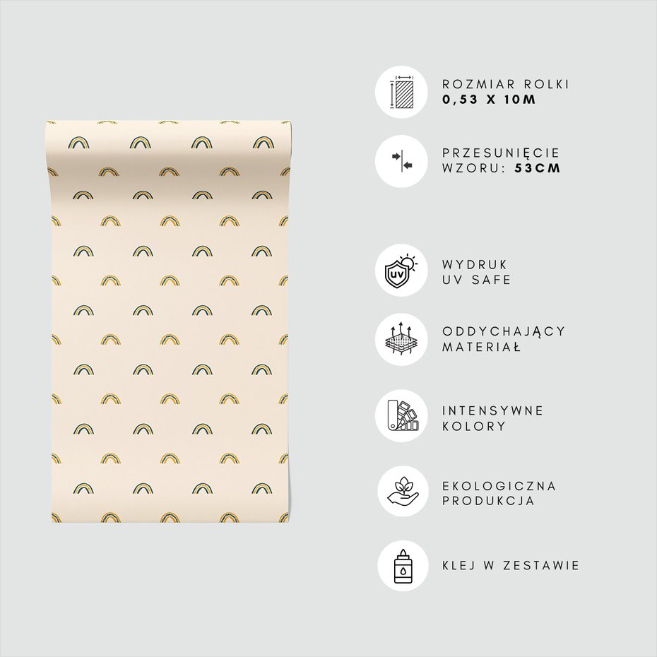 Tapeta - dziecięca, łuki, deseń,