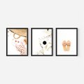 Zestaw obrazy w ramie, plakaty - akcesoria, różowy, złoty - rama czarna