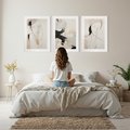 Zestaw obrazy w ramie, plakaty - abstrakcja, portret, minimalizm - rama biała
