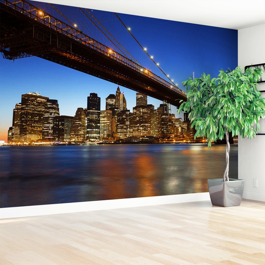 Fototapeta - miasto, most, noc