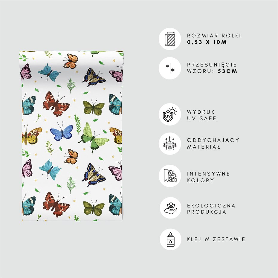 Tapeta - motyle, liście, natura