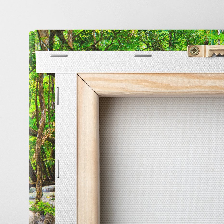 Obraz na płótnie - wodospad, natura, las