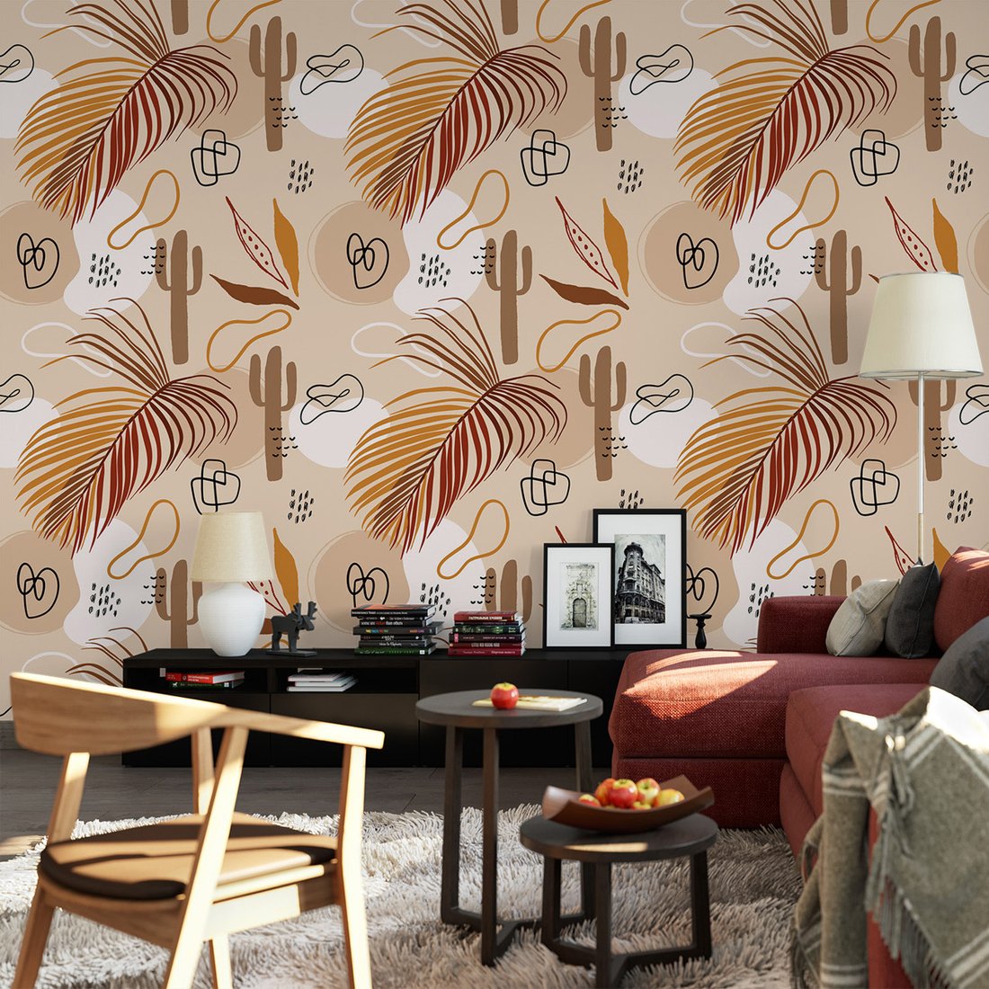 Tapeta - liść, kaktus, abstrakcja