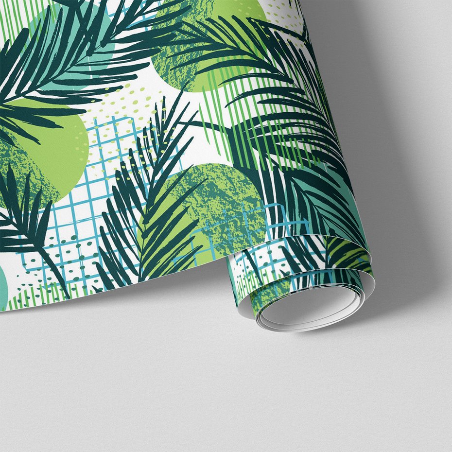 Tapeta - liście, geometria, abstrakcja