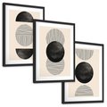 Zestaw obrazy w ramie, plakaty - abstrakcja, minimalizm, geometria - rama czarna