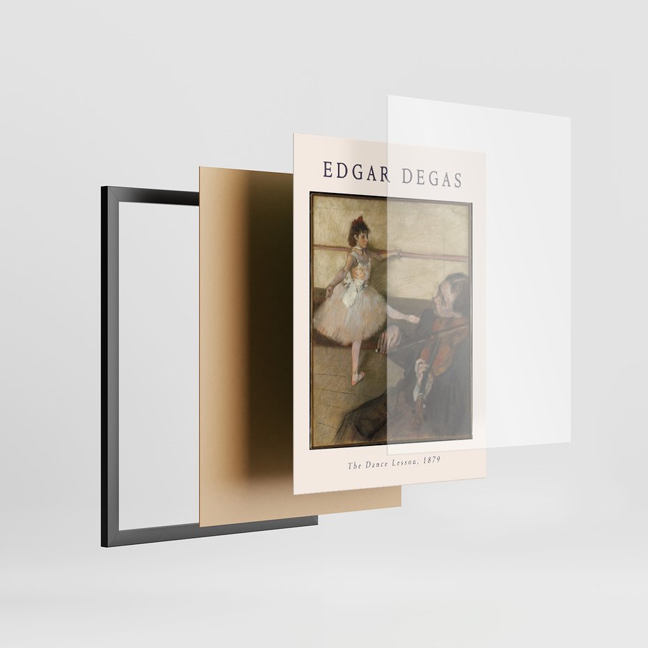 Zestaw obrazy w ramie, plakaty - balet, tancerki, Degas - rama czarna