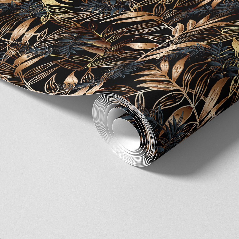 Tapeta - liście, ornament, tło