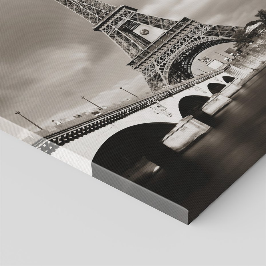 Obraz na płótnie - Paryż, Wieża Eiffla, most