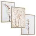 Zestaw obrazy w ramie, plakaty - bawełna, gałązki, delikatny - rama drewno
