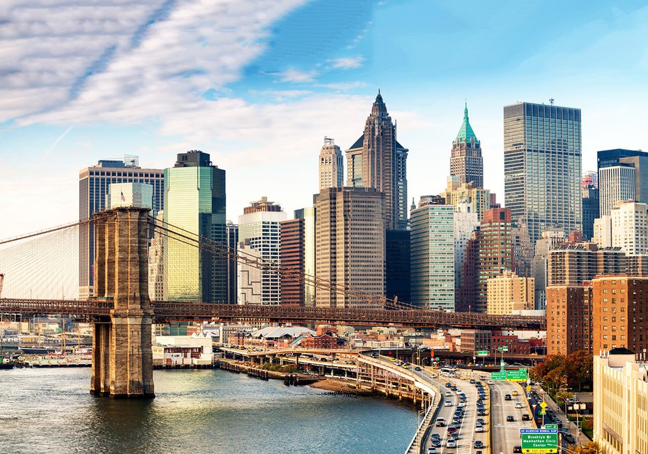 Fototapeta - Manhattan, most, miasto