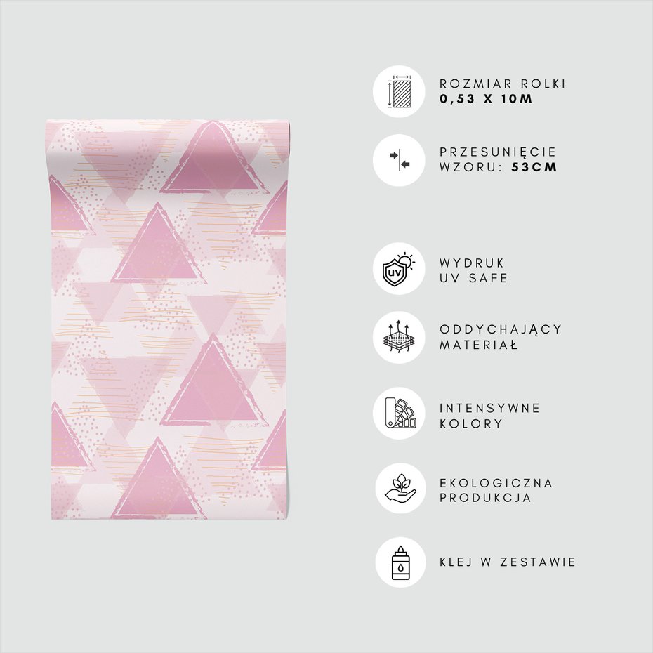Tapeta - trójkąty, kropki, linie