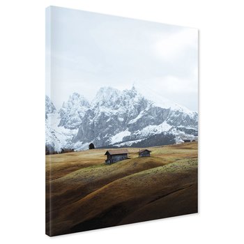 Obraz na płótnie - góry, domki, krajobraz