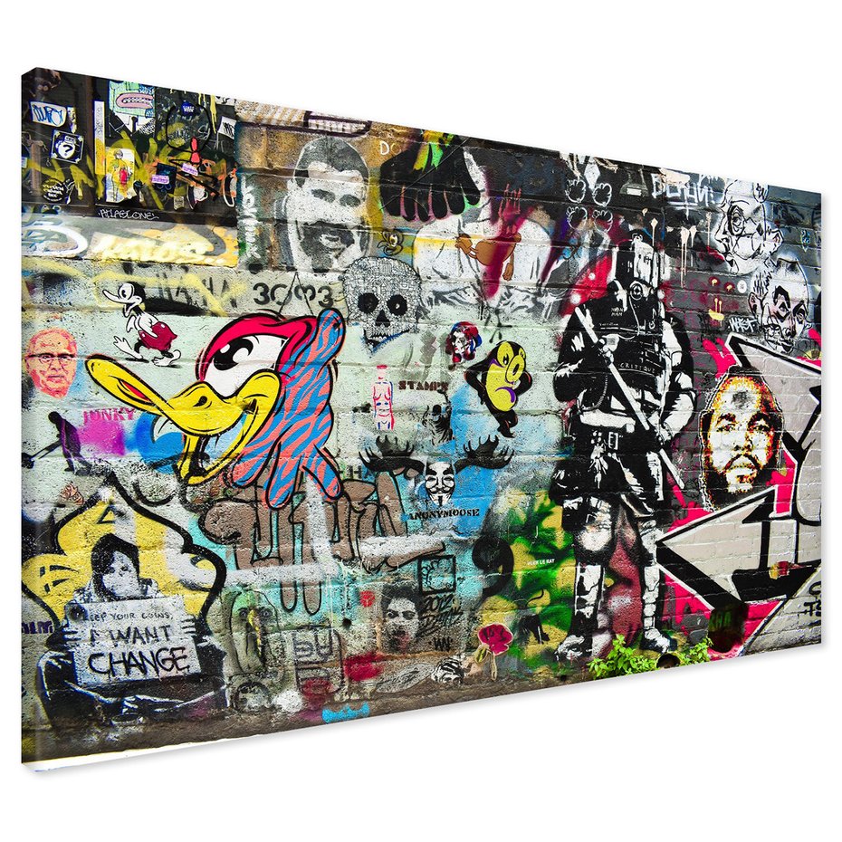 Obraz na płótnie - graffiti, ściana, sztuka