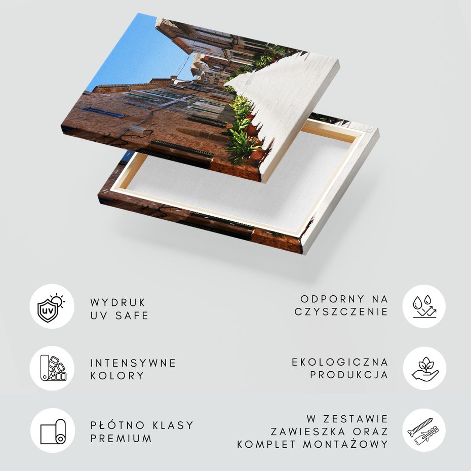 Obraz na płótnie - uliczka, miasto, budynki