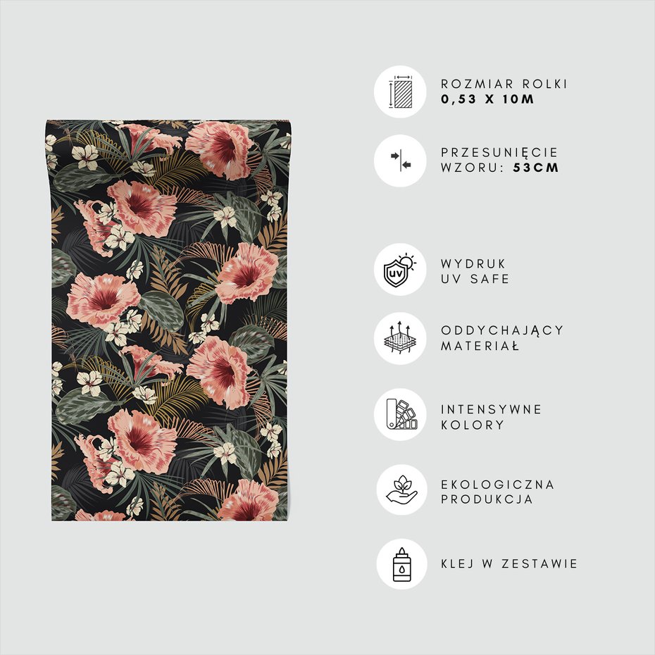 Tapeta - kwiaty, liście, tropiki