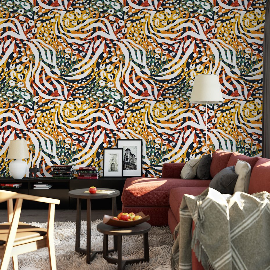 Tapeta - panterka, zebra, abstrakcja