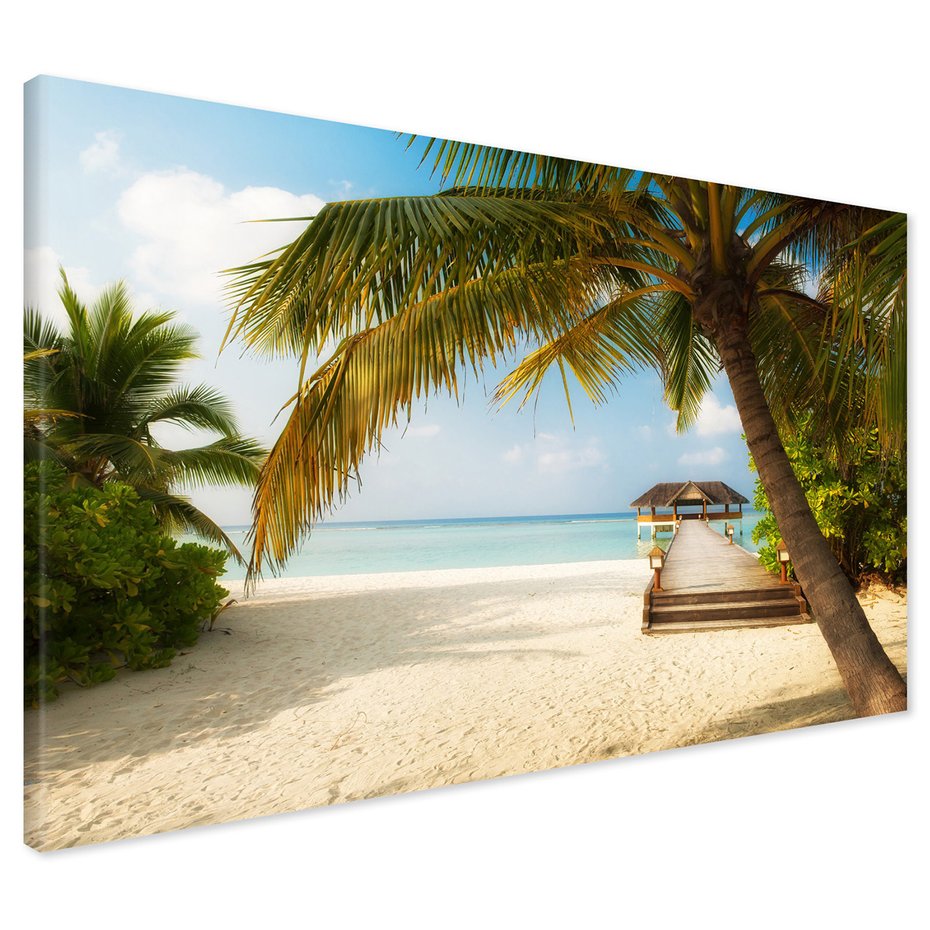 Obraz na płótnie - plaża, morze, palmy