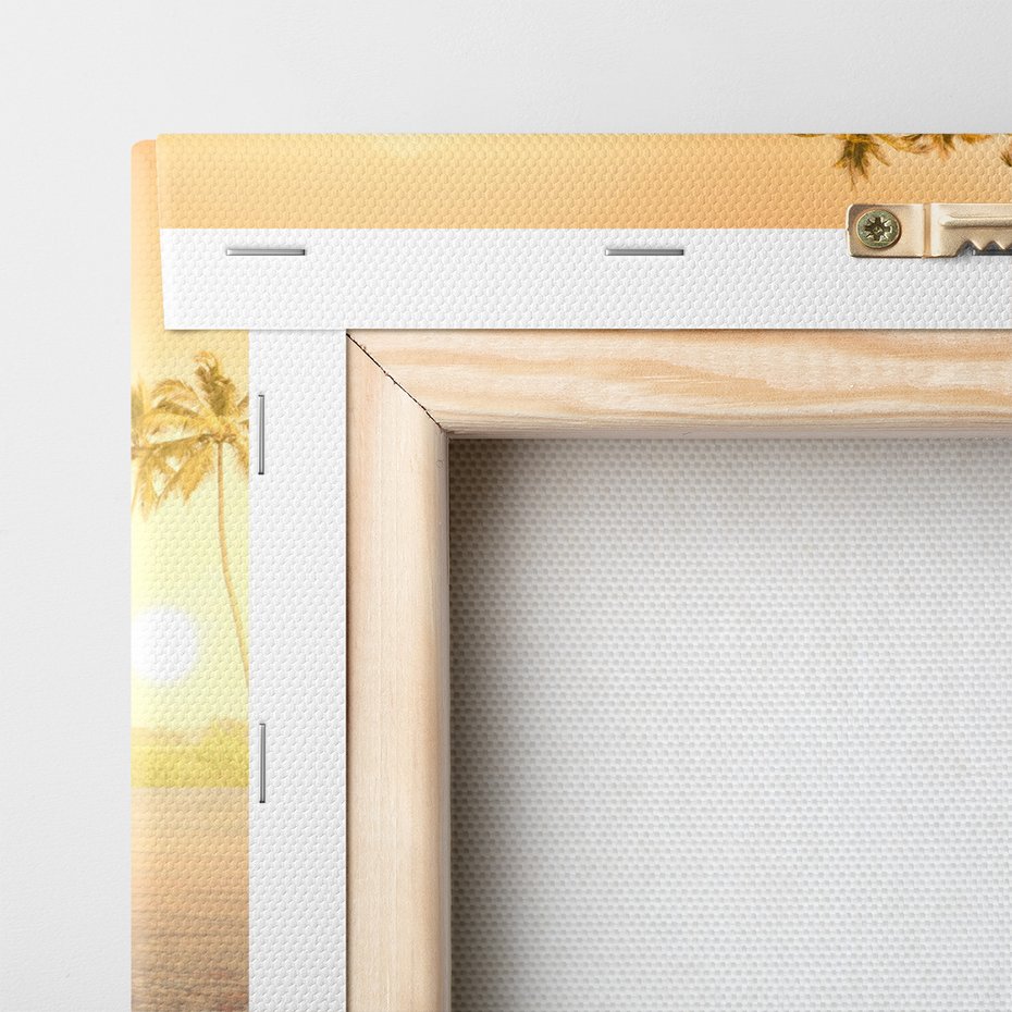 Obraz na płótnie - architektura, człowiek, palmy