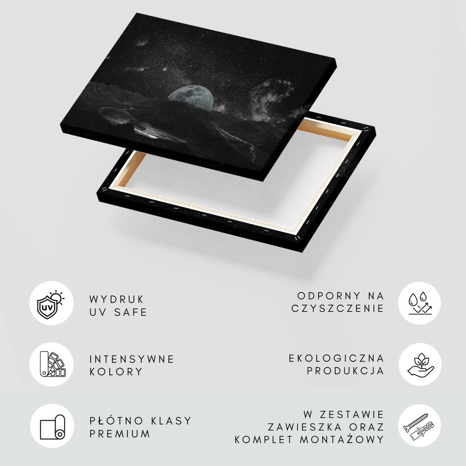 Obraz na płótnie - kosmos, księżyc, krajobraz