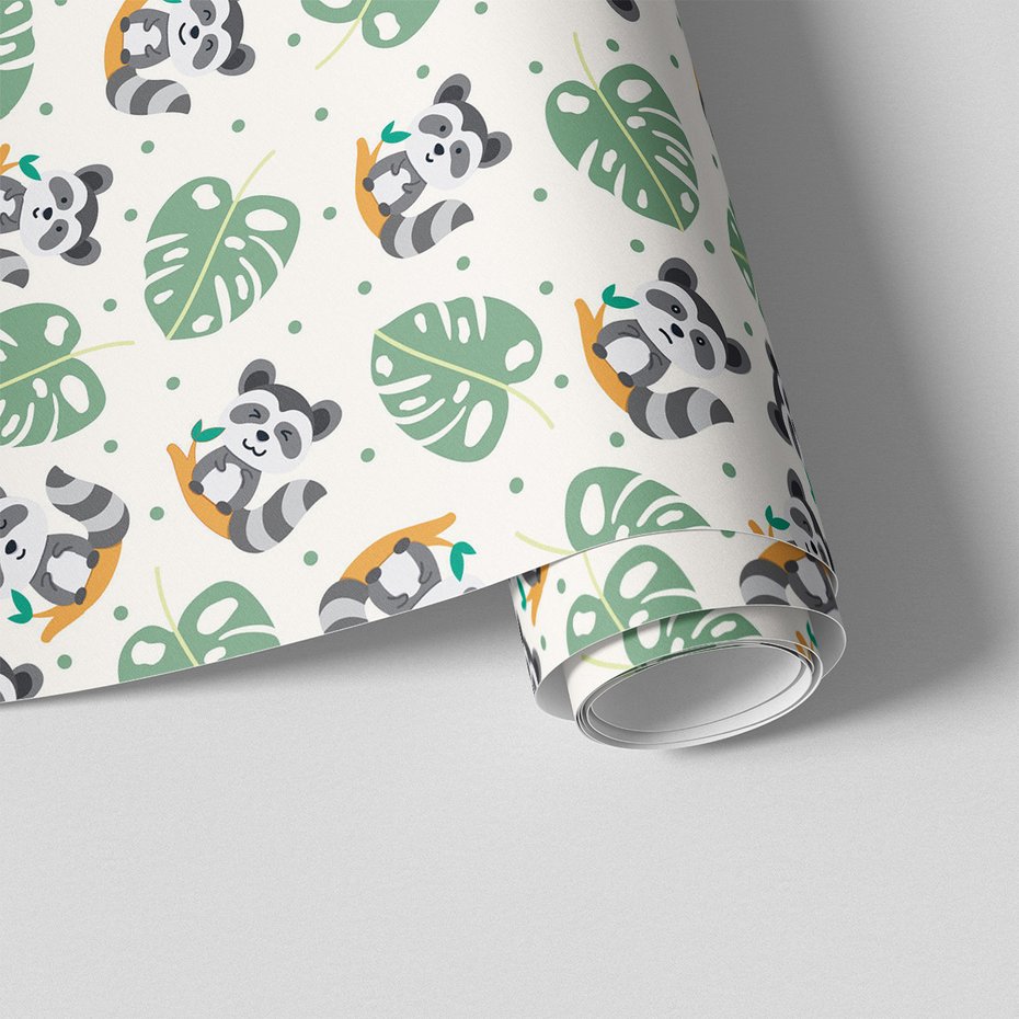 Tapeta - dziecięca, szop, liście