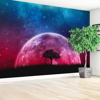 Fototapeta - kosmos, planeta, drzewo