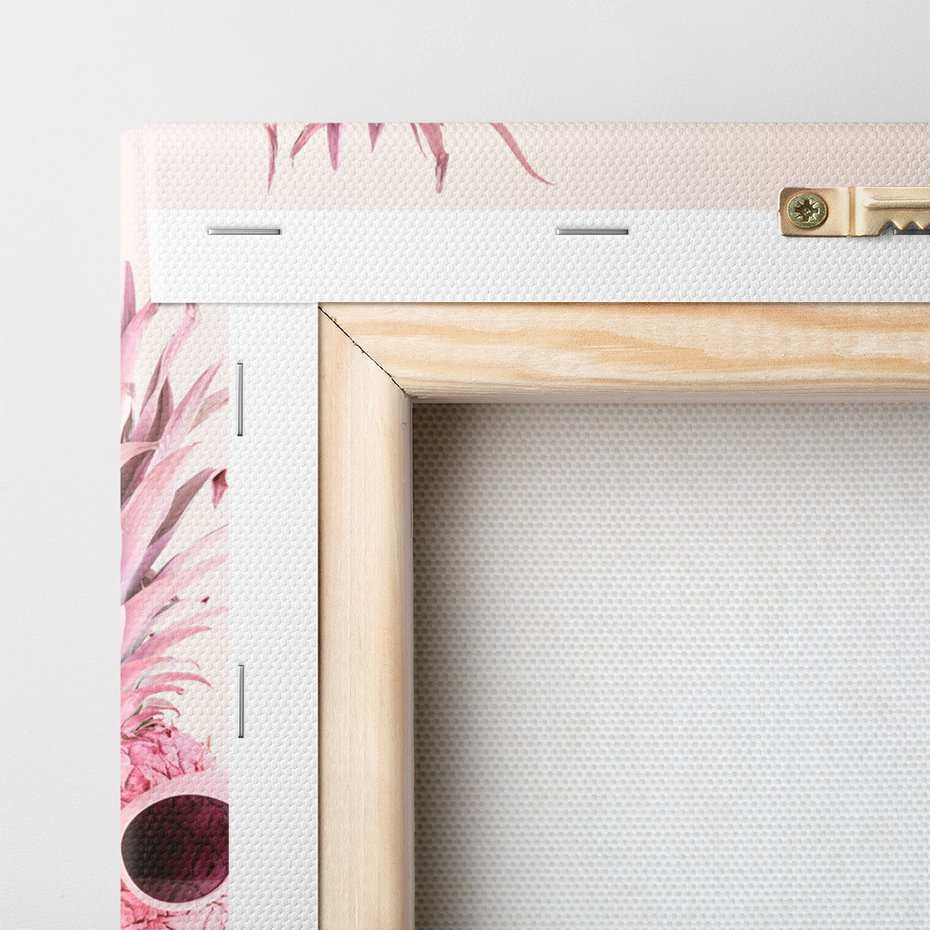 Obraz na płótnie - ananas, okulary, różowy