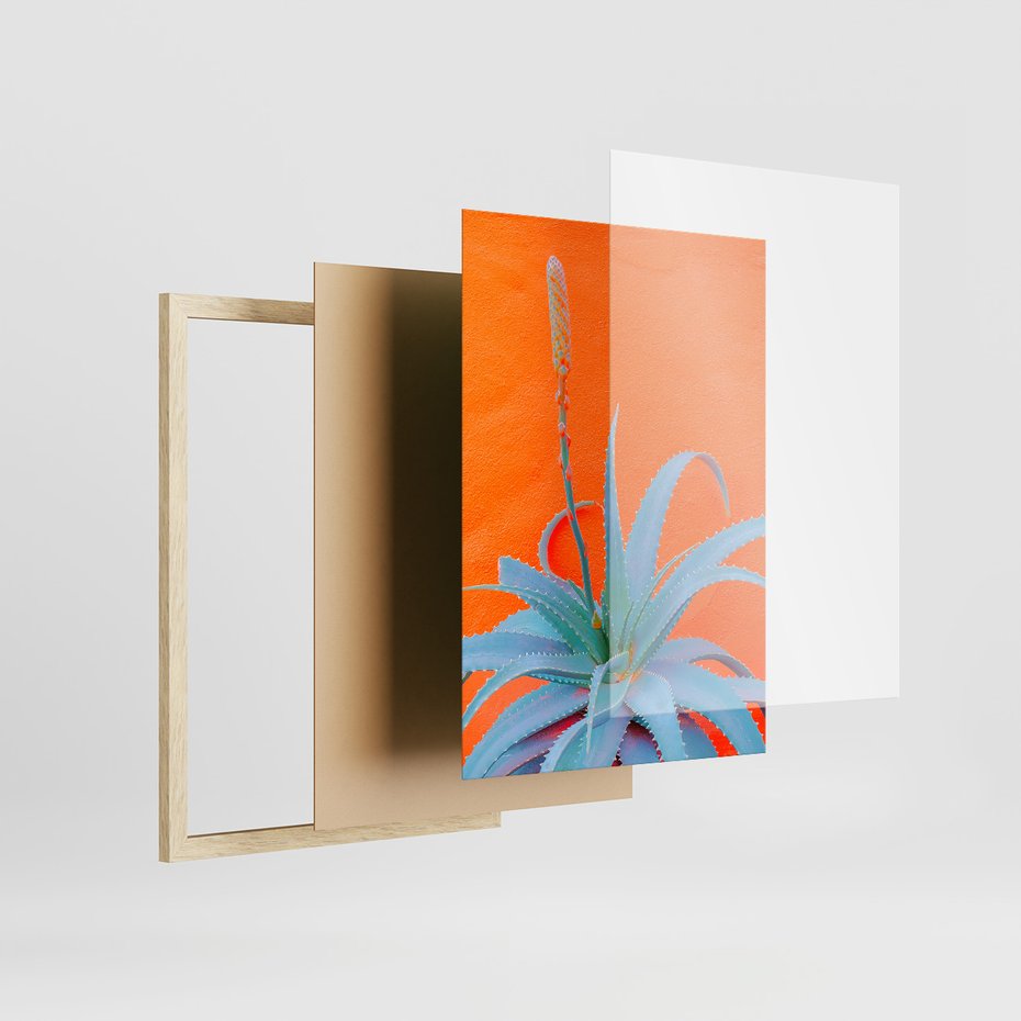 Zestaw obrazy w ramie, plakaty - rośliny, architektura, tropikalne - rama drewno