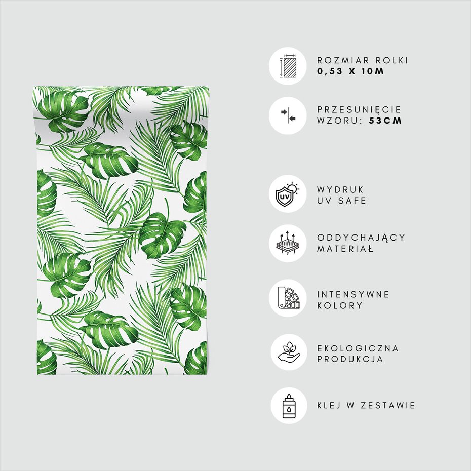 Tapeta - liście, monstera, palmy