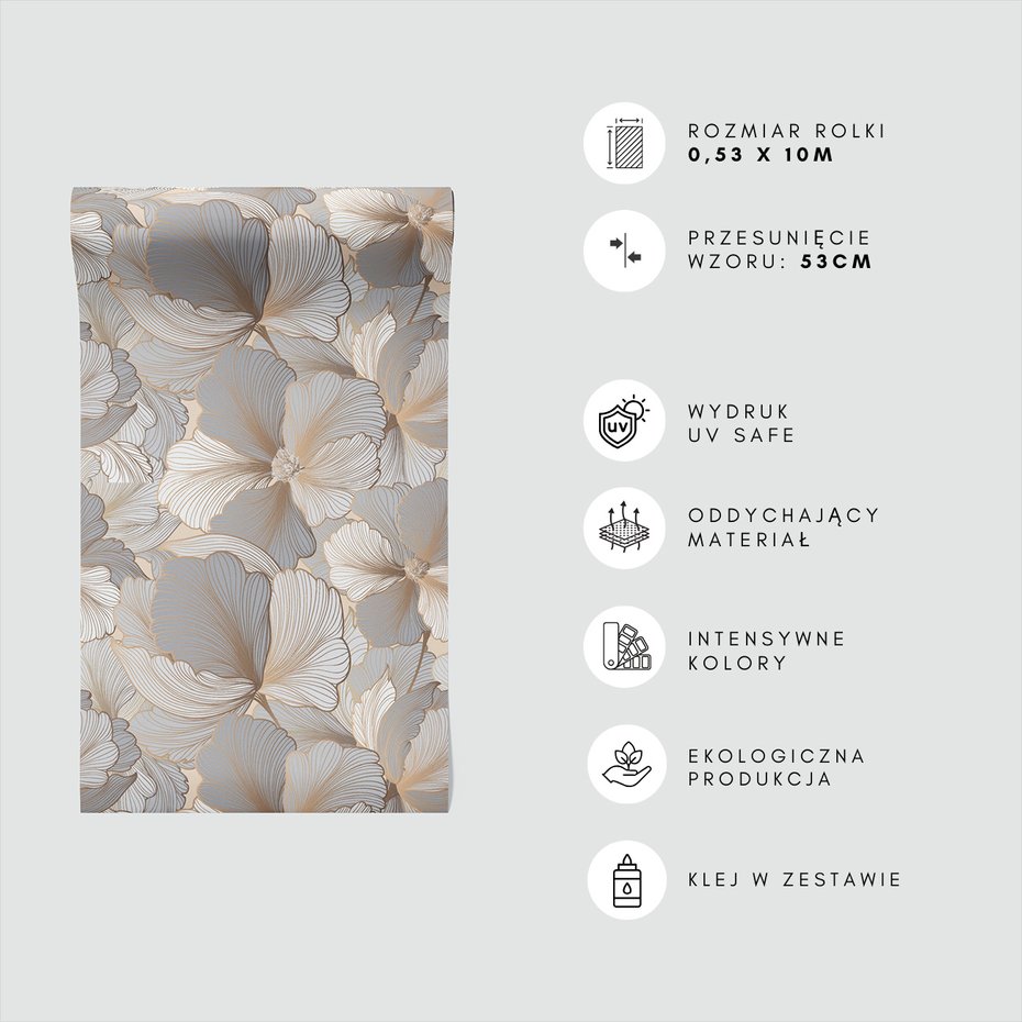 Tapeta - kwiaty, linie, elegancja