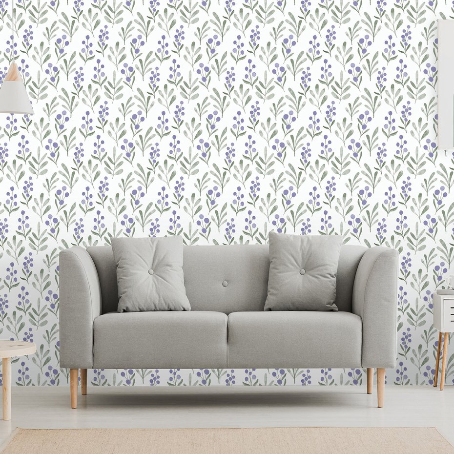 Tapeta - liście, jagody, gałązki