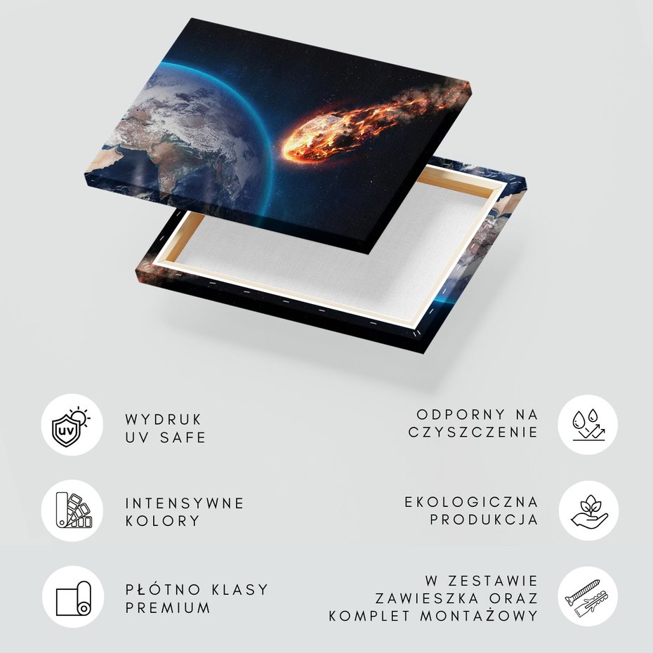 Obraz na płótnie - Kosmos, Asteroida, Ogień