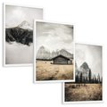 Zestaw obrazy w ramie, plakaty - góry, natura, krajobraz - rama biała