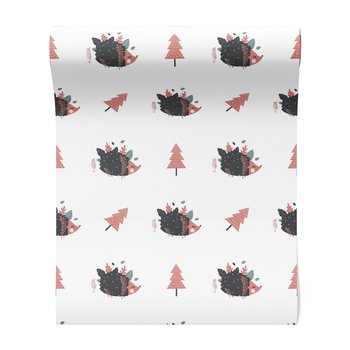 Tapeta - dziecięca, jeż, drzewo, liście